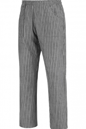 Pantalone cuoco COULISSE GREY STRIPE - rigato grigio melange/bianco
