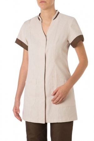 Casacca donna AURELIA 160 - beige con profilo marrone